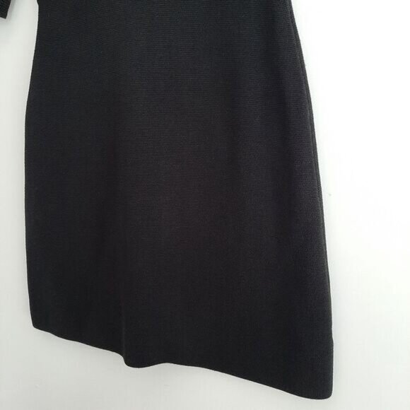 TALBOTS Sweater Textured Fine Knit V-Neck Dress Black Sz M P - Picture 9 of 15